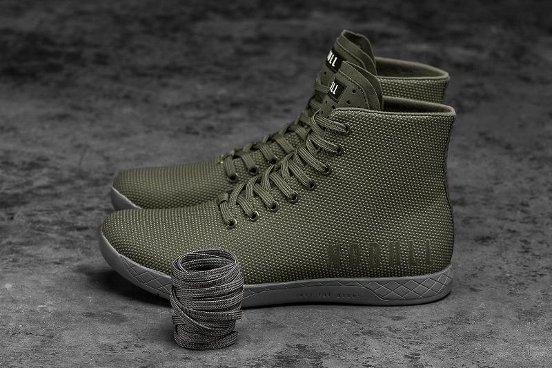 Men's Nobull High-Top Army Grey Trainers Grey | SG D2364F